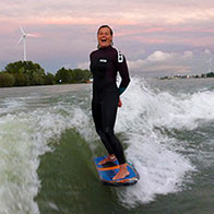 Wakesurfing on the Danube